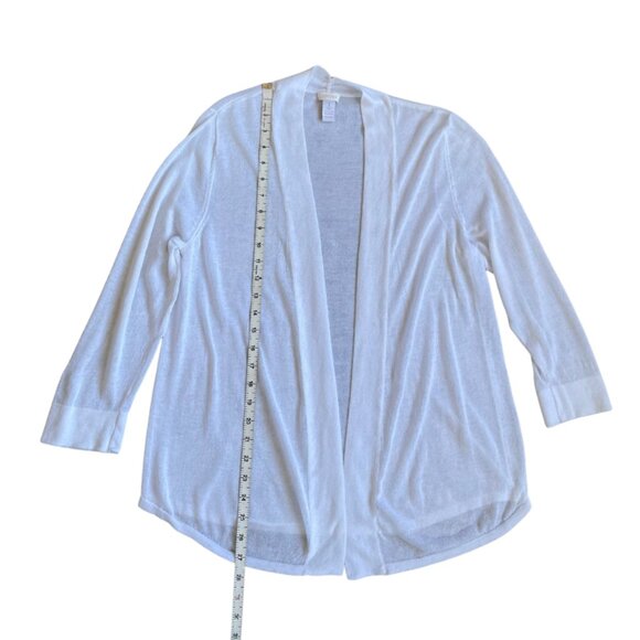 chicos white sheer cardigan size 1 (small) - Picture 6 of 10